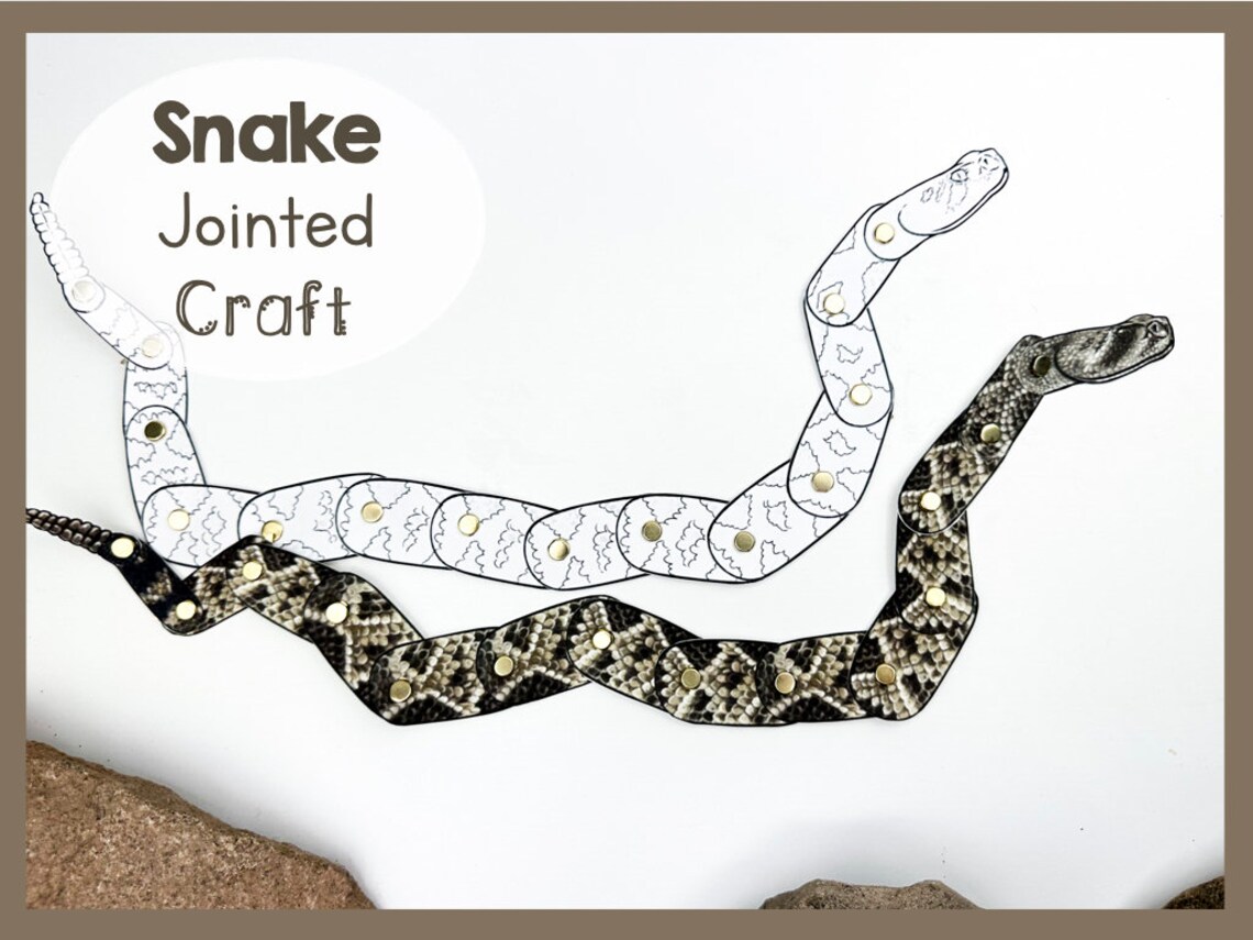 Printable Snake Craft Template | Articulated Animal Puppet for Kids ...