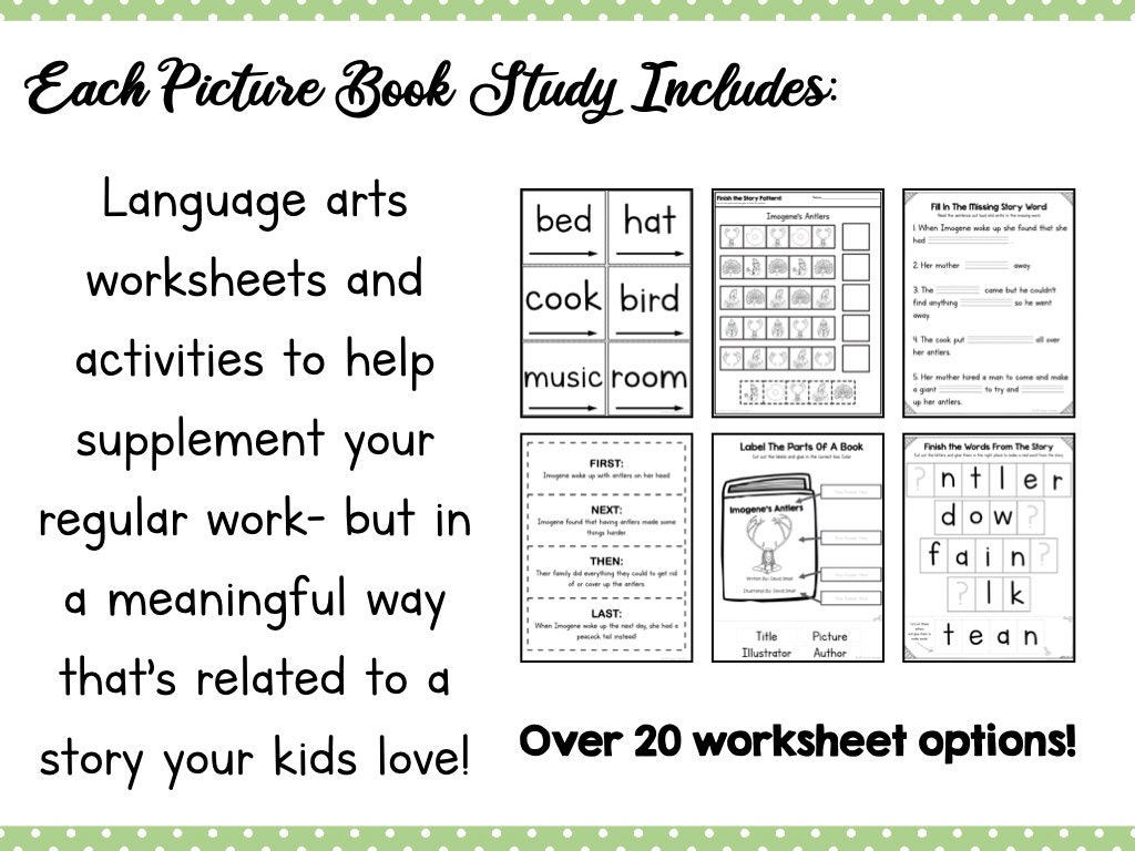 Imogene's Antlers Picture Book Study Companion - Etsy