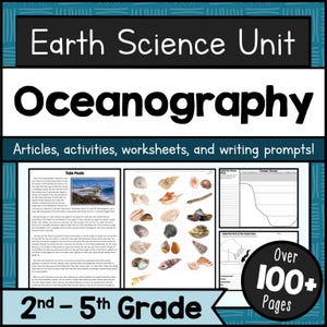 Oceanography Unit Study Printable • Marine Science Worksheets, Posters & Activities PDF • Ocean Zones, Currents, Food Chains + STEM PDF