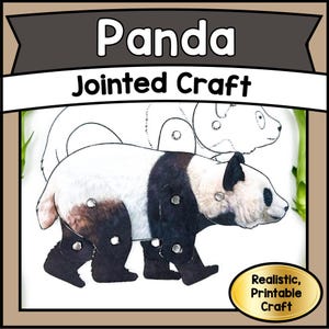 Printable PANDA Puppet Craft Template Kit | DIY Articulated Animal PDF | Kids Creative Play & Educational Activity