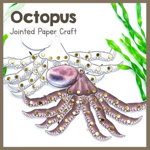 Articulated Octopus Craft Template | Jointed Printable Movable Marine Animal | DIY Ocean Life Activity | Educational Project For Kids