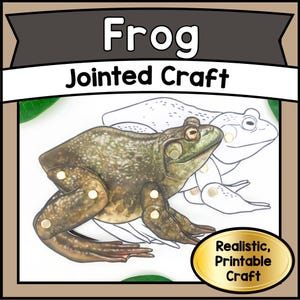Printable JOINTED Frog Puppet Craft Template Kit | DIY Articulated Paper Toy PDF | Fun Educational & Eco-Friendly Kids Learning Activity