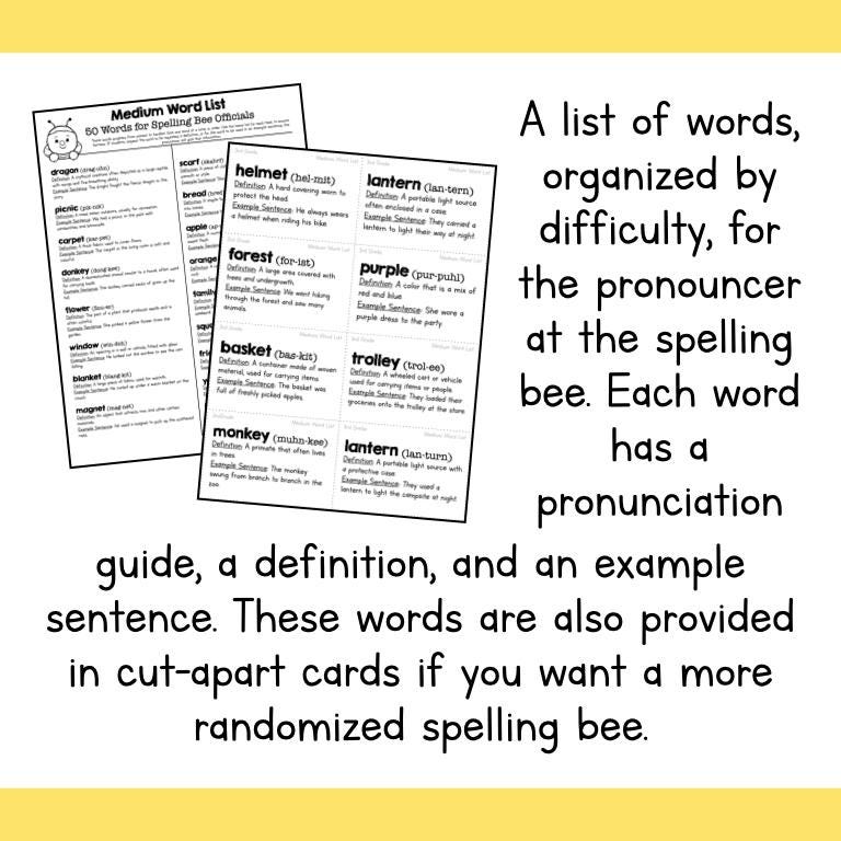 4th GRADE SPELLING Bee Word List PDF – Everything You Need to Host a