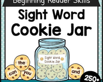 Dolch Sight Word Cookie Jar Activity • Printable Sight Word Game for Preschool, Kindergarten & 1st Grade • Elementary Literacy Center PDF
