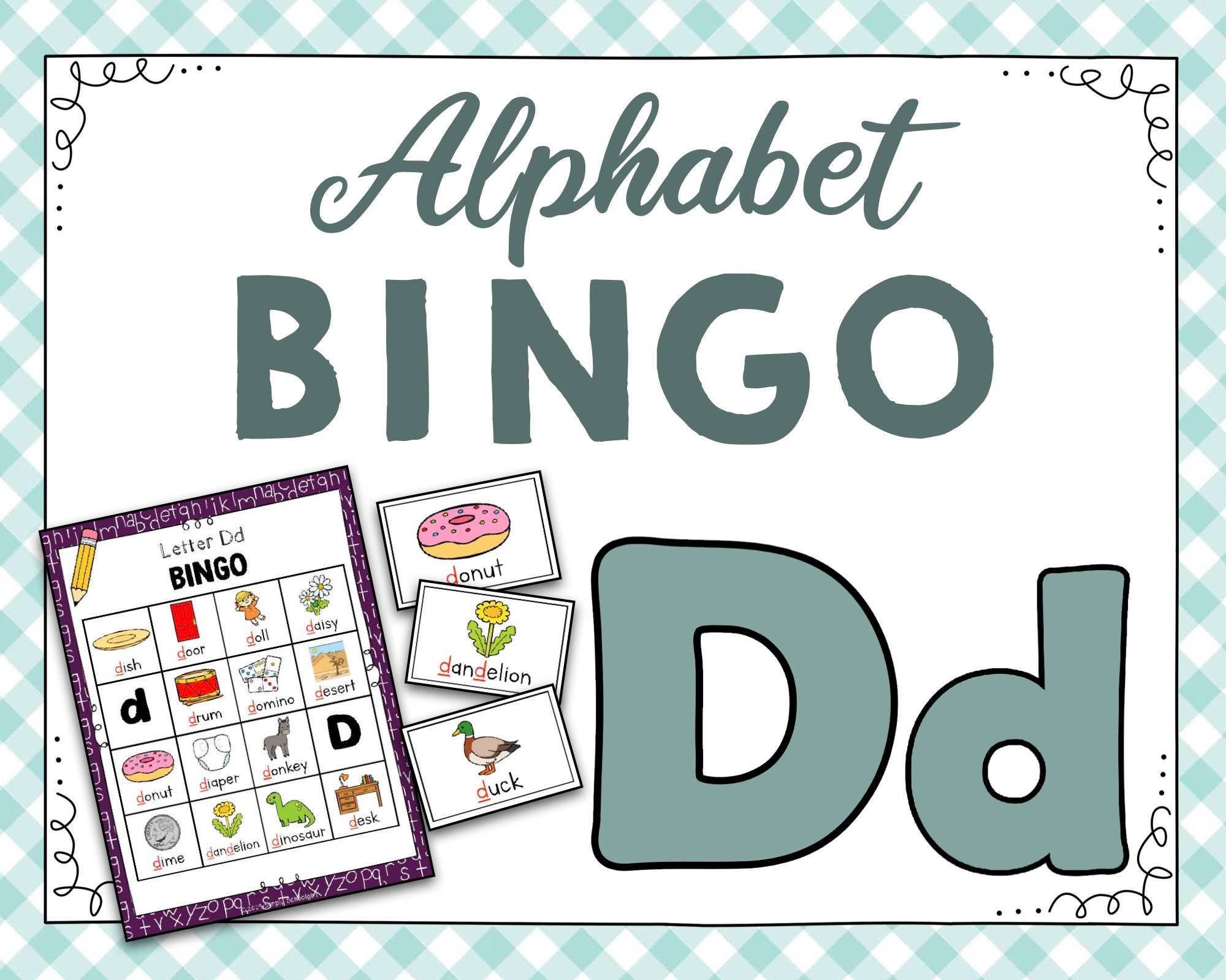 letter d bingo game etsy