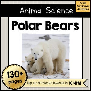 Printable Polar BEAR Animal Science Unit Template Kit | DIY Arctic Animal PDF | Kids Creative Play and Classroom Activity