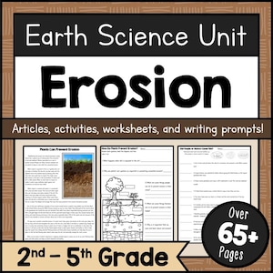 Weathering Erosion Deposition Earth Science Study Unit Worksheets & STEM Activities PDF Homeschool Classroom 2nd-5th Grade Reading Resources