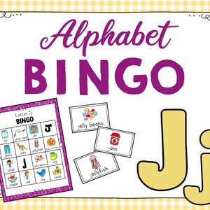 Juego de bingo con la letra J