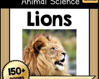 Printable LION Animal Science Unit | 140+ Page EDUCATIONAL PDF | Crafts, Worksheets & Classroom Activities For Kids Pre-K–4th Grade