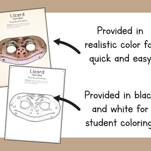 Lizard Paper Mask Craft Kit | Printable Reptile Mask Template ...