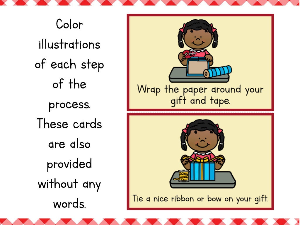 How to Wrap A Gift- Writing and Sequencing Activity - Etsy