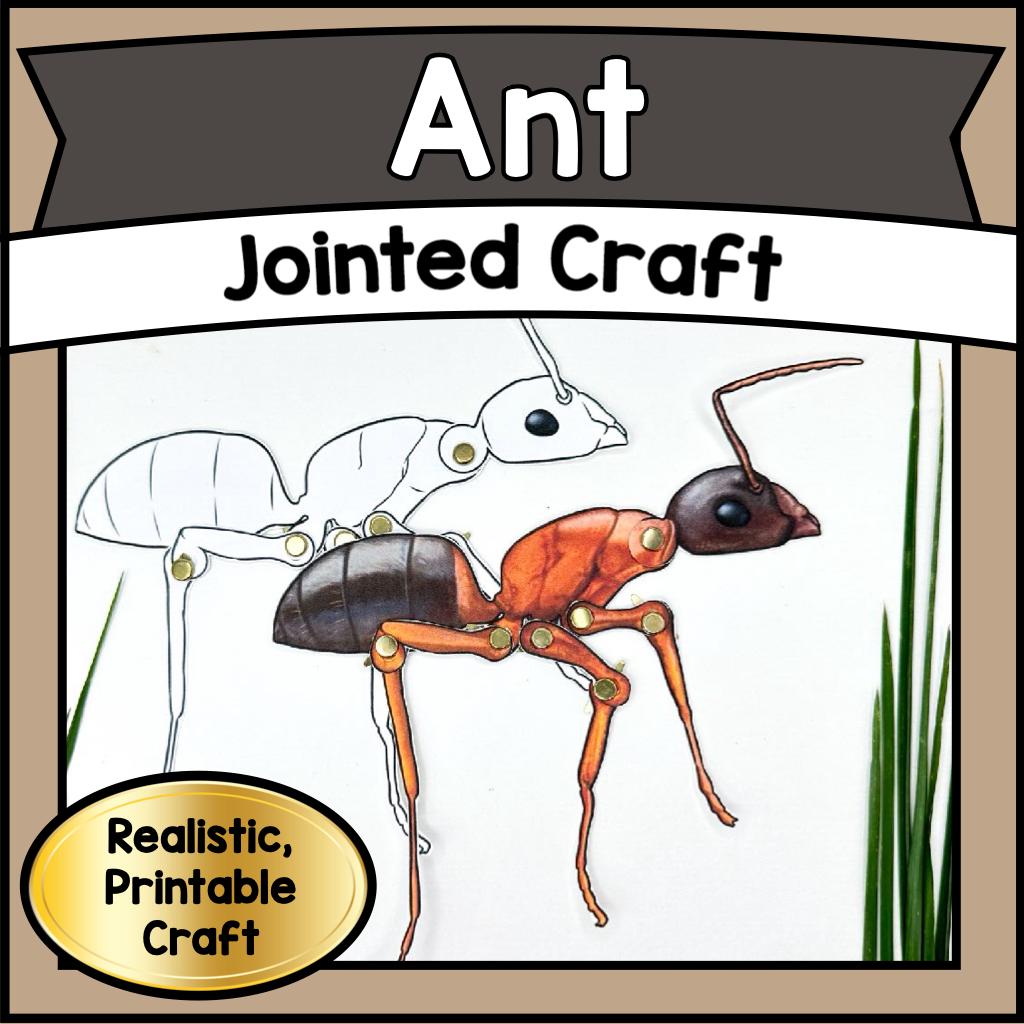 31 Engaging Bug Crafts For Kids 26 ARTICULATED Ant Paper Craft Kit Printable Jointed Insect Template…