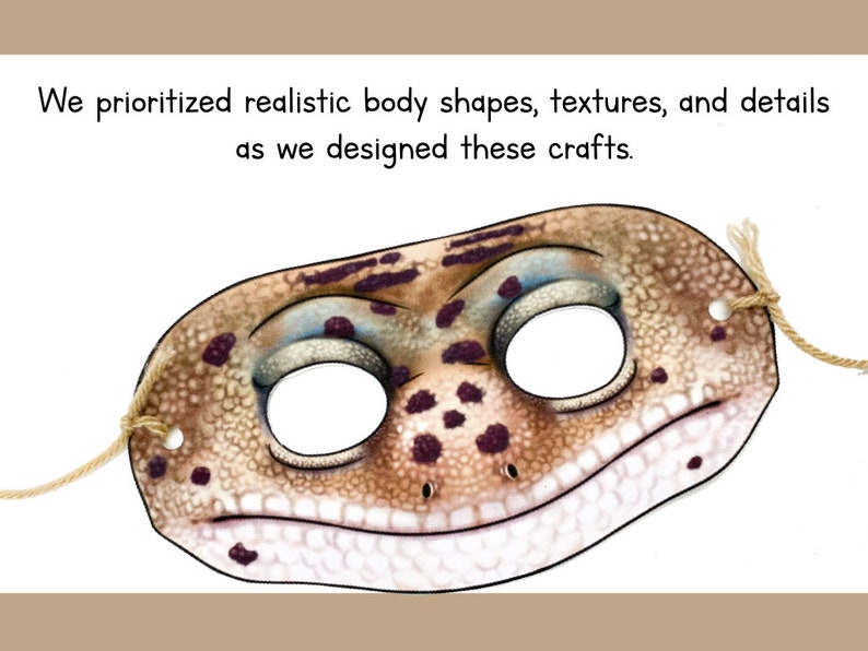 Lizard Paper Mask Craft Kit | Printable Reptile Mask Template ...