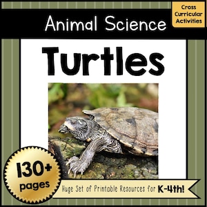 Druckbare SCHILDKRÖTEN Tier Wissenschaft Einheit Template Kit | DIY Gelenk Meerestier PDF | Kreatives Spielen für Kinder und Aktivitäten im Klassenzimmer