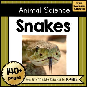 Printable SNAKE Animal Science Unit Template Kit | DIY Arctic Animal PDF | Kids Creative Play and Classroom Activity