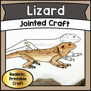 Druckbare Gelenk Eidechse Puppe Bastelset | DIY bewegliches Reptil PDF | Kinder lehrreiche & kreative Aktivität