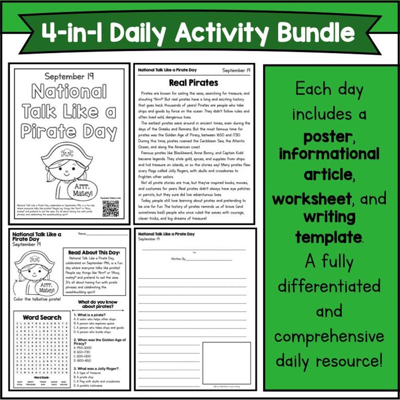 Sep Activity September National Days Calendars Posters Worksheets Articles Printable ...