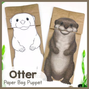 Otter Paper Bag Puppet Craft: Printable Template (Digital Download)