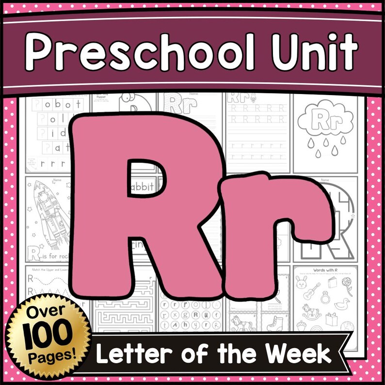 FUN Letter R PRESCHOOL Week Unit Packet - Alphabet LEARNING With ...