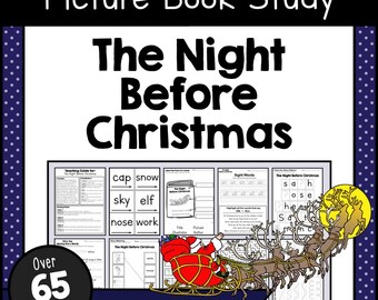 The Night Before Christmas Picture Book Study | Printable Companion  PDF Activities For Preschool To 2nd Grade | No-Prep Literacy Pack