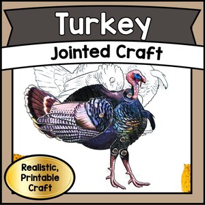 Gliederkette Türkei Puppenhaus Bastelpackung | DIY Glieder Tier Vorlage PDF | Erntedank Kinderaktivität & Urlaubsspaß