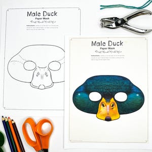 Printable DUCK Mask Craft Template | DIY Paper Animal PDF | Educational ...