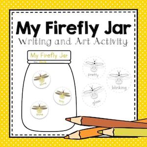 Firefly Jar Activity | Emerging Writers | Color, Cut, Write, and Glue | Lightening Bug Art