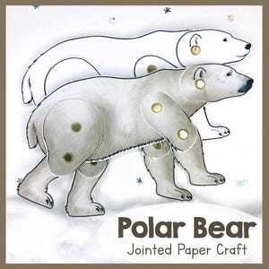 Articulated Polar Bear Craft Template | Fun Moveable Animal Craft For Children&#39;s Education | Polar Bear Paper Craft For Kids Interactive