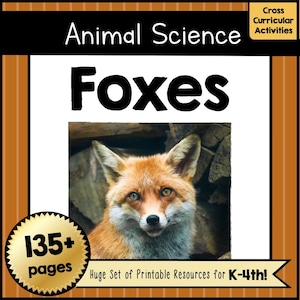 Fox Unit Study No Prep | Animal Research Unit PDF | Nonfiction Reading, Worksheets, Crafts & Activities | PreK Kindergarten 1st-4th Grade