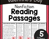 No Prep Valentine Activity Nonfiction Reading Passage Kids Homeschool & Classroom Worksheet Sub Plans Templates 1st-5th Grade Practices