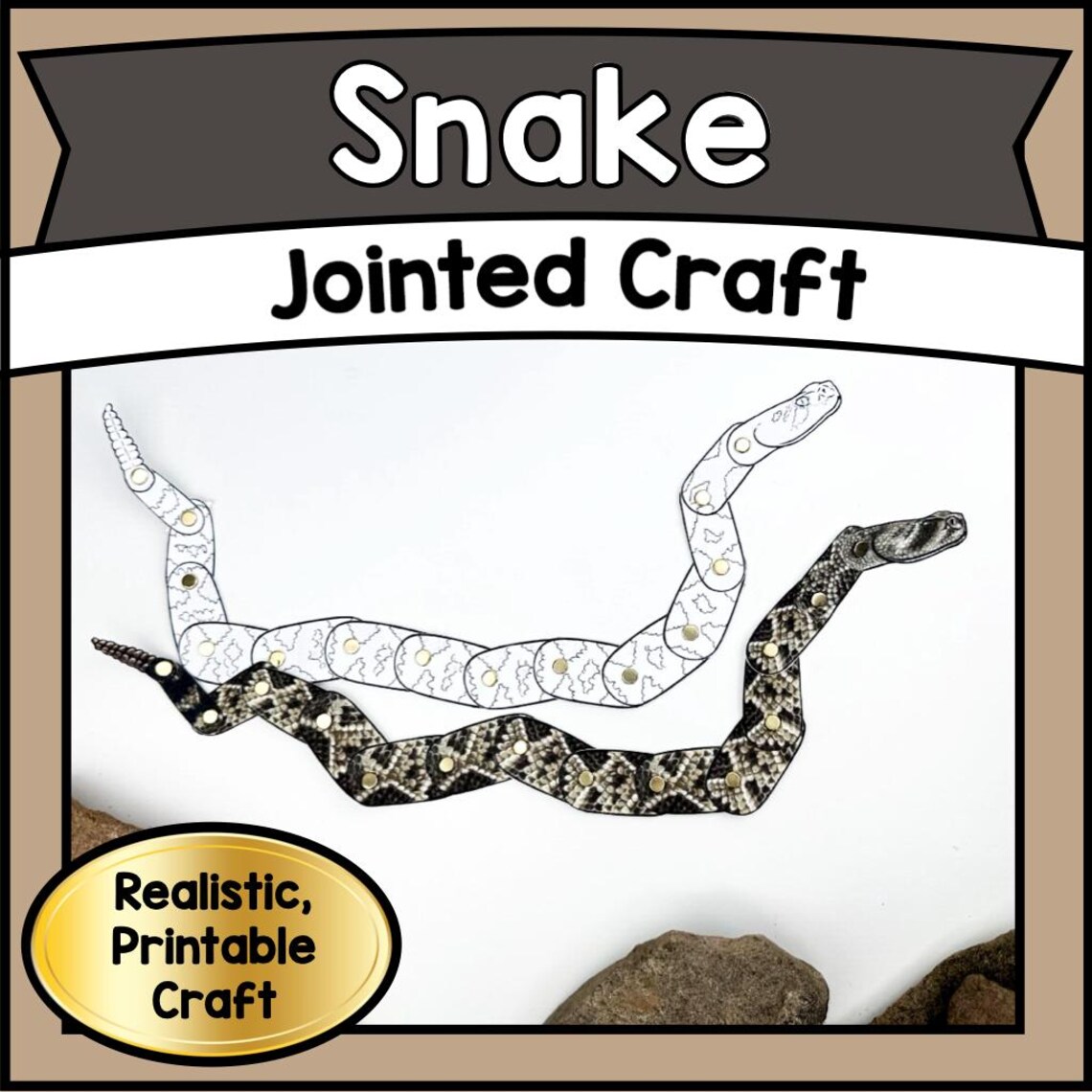 Picture Idea: Printable Articulated Snake Puppet DIY Jointed Animal Craft Template
