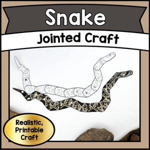 Druckbare Gelenk SCHLANGE Puppe | DIY Gliedertier Handwerk Vorlage PDF | Lustige Reptil Lernaktivität für Kinder, Klassenzimmer & Schule