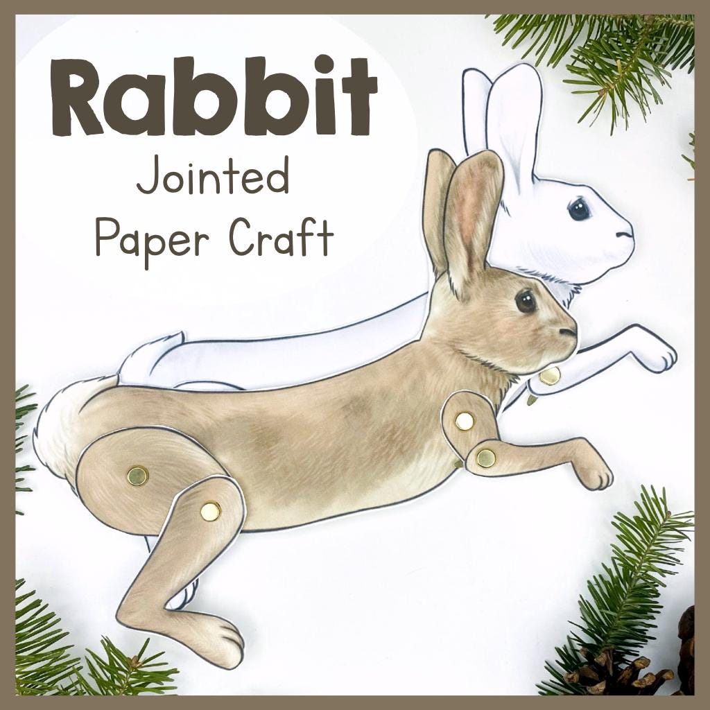 Rabbit Jointed Paper Craft Template | Realistic Articulated