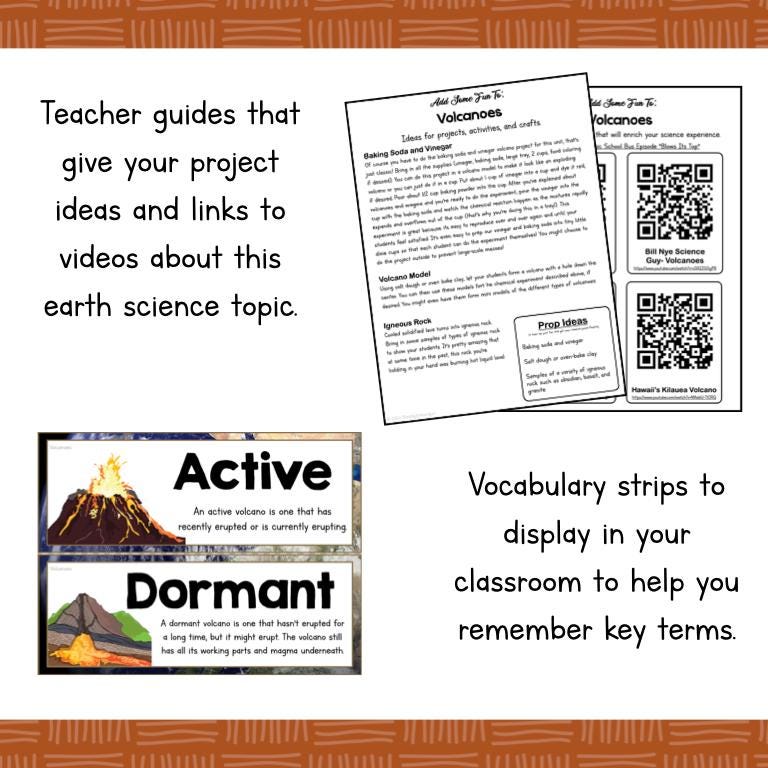 Volcano Unit Study Printable • Earth Science Worksheets, Posters ...