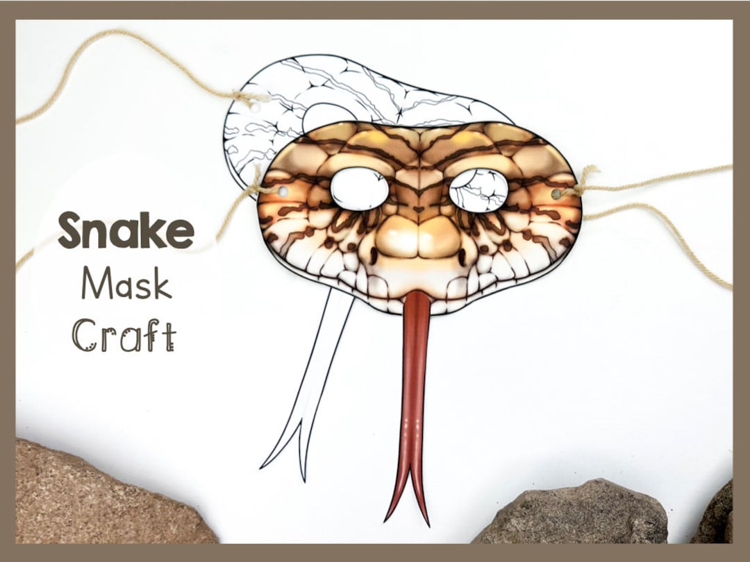 Snake Mask Craft Kit | Easy Print Animal Paper Template | Reptile ...