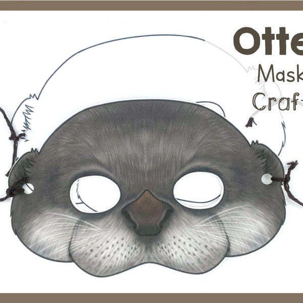 Otter | Animal Paper Mask | Printable Craft Template