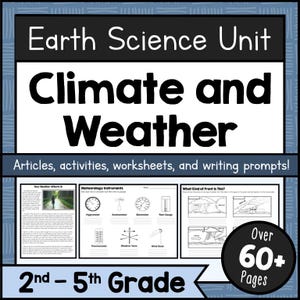 Klima & Wetter Einheit Studieren Printable Geowissenschaftliche Arbeitsblätter STEM Aktivitäten PDF Homeschool Klassenzimmer Leseressourcen für 2