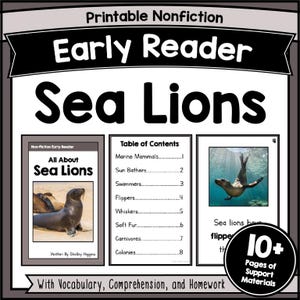 アシカの読解ワークシート 動物の豆知識 質問付き短編ストーリー 幼児向け 流暢な読解力 解読可能な文章 K-2 PDF