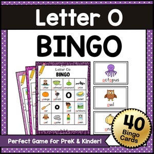 LETTER O BINGO Game – Cute Alphabet Bingo Printable for Preschool and Kindergarten – Fun Learning Game – Digital PDF Download