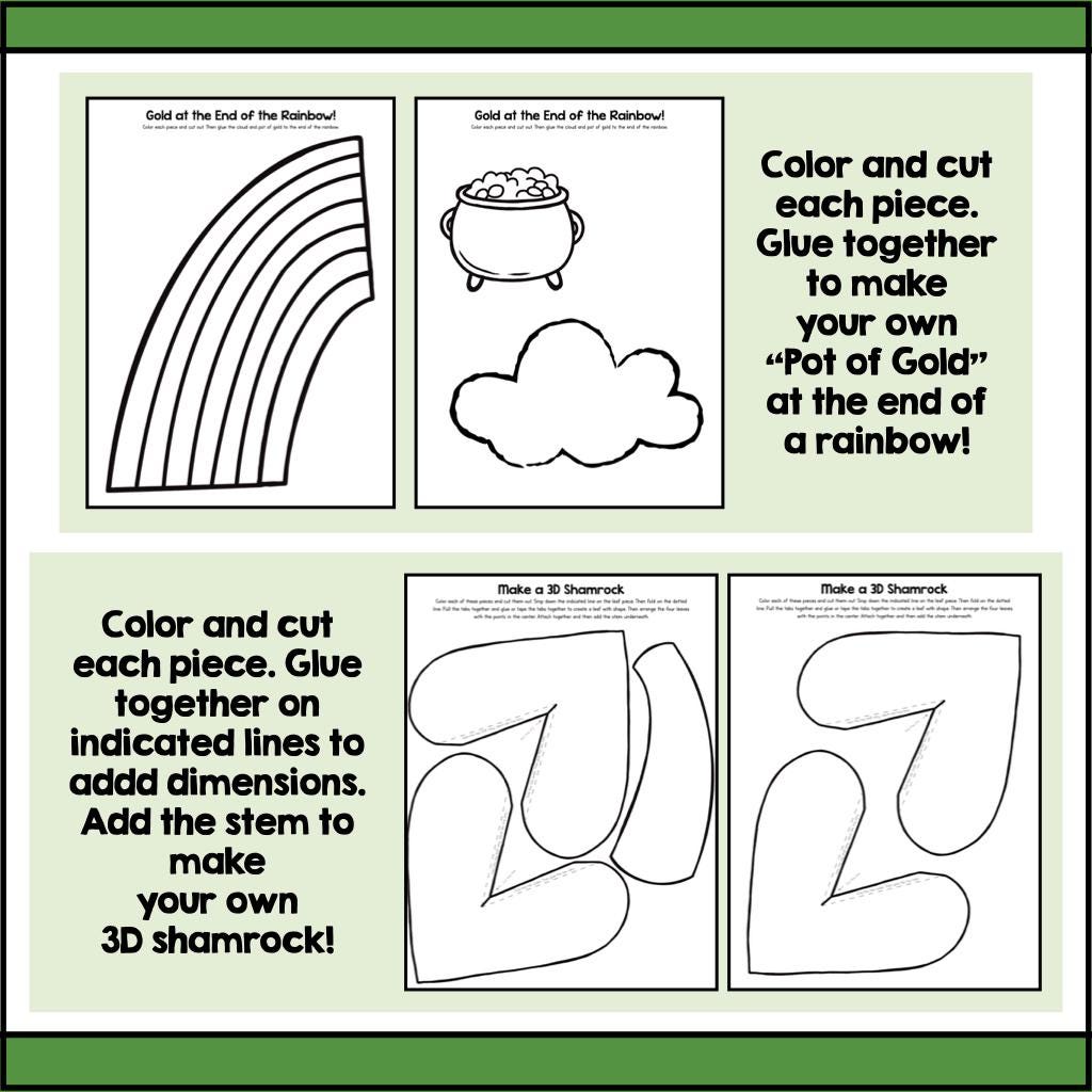NO PREP St Patricks Day Craft Printable, March Writing and Crafting ...