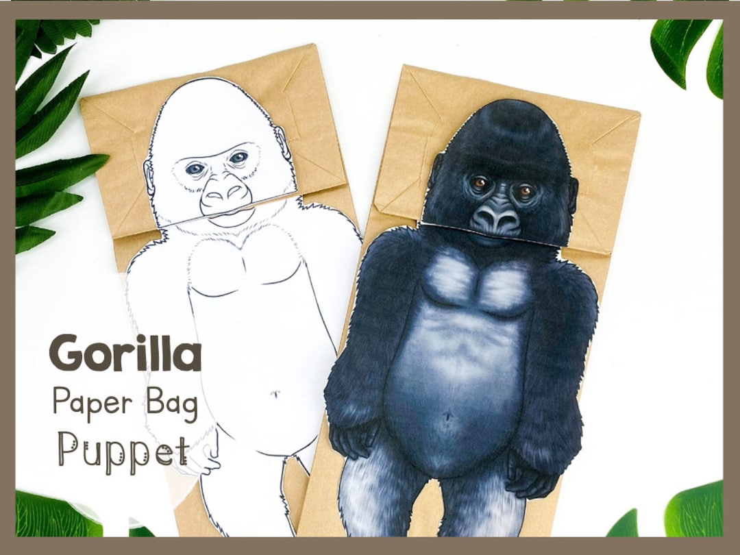 printable-gorilla-puppet-template-animal-craft-art-fun-and-educational-paper-bag-craft-engaging-activity-for-school-projects-etsy