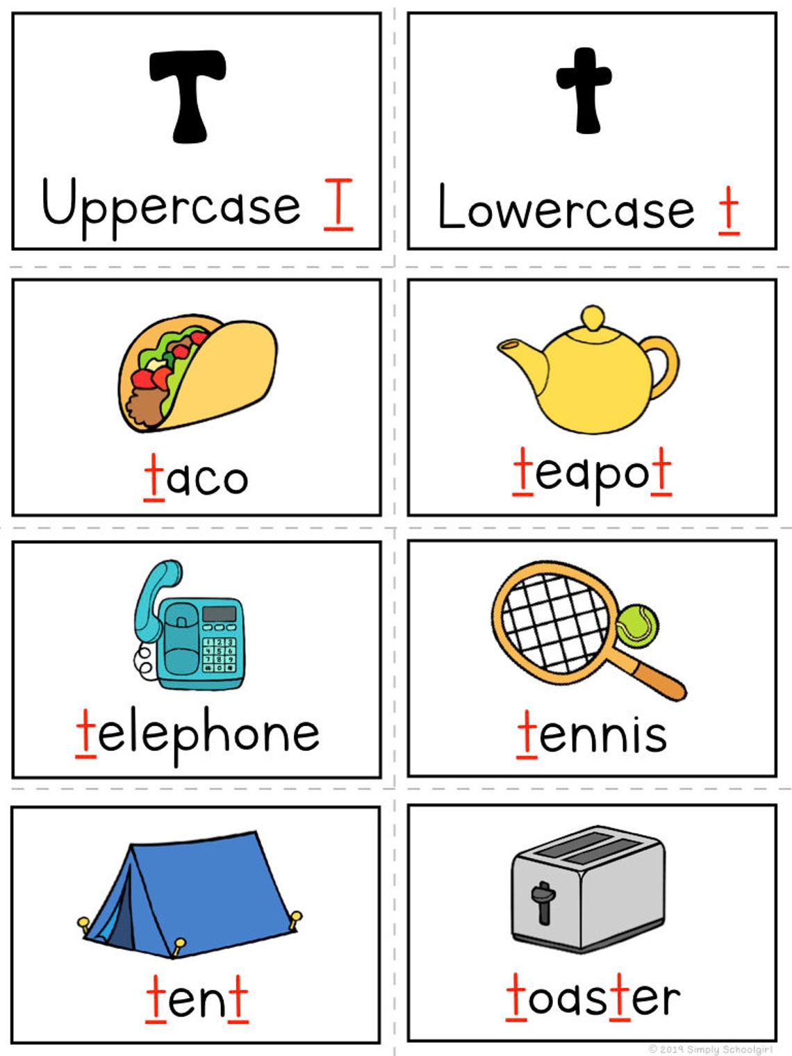 Letter T Bingo Game Etsy