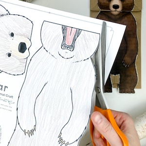 Bear Paper Bag Puppet Printable Craft Template (Instant Download) - Etsy