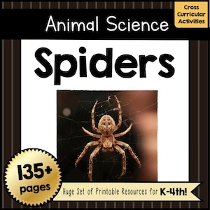Kit imprimible de plantilla para unidad didáctica de ciencias animales sobre arañas / PDF para crear animales marinos articulados / Actividad creativa para niños y para el aula
