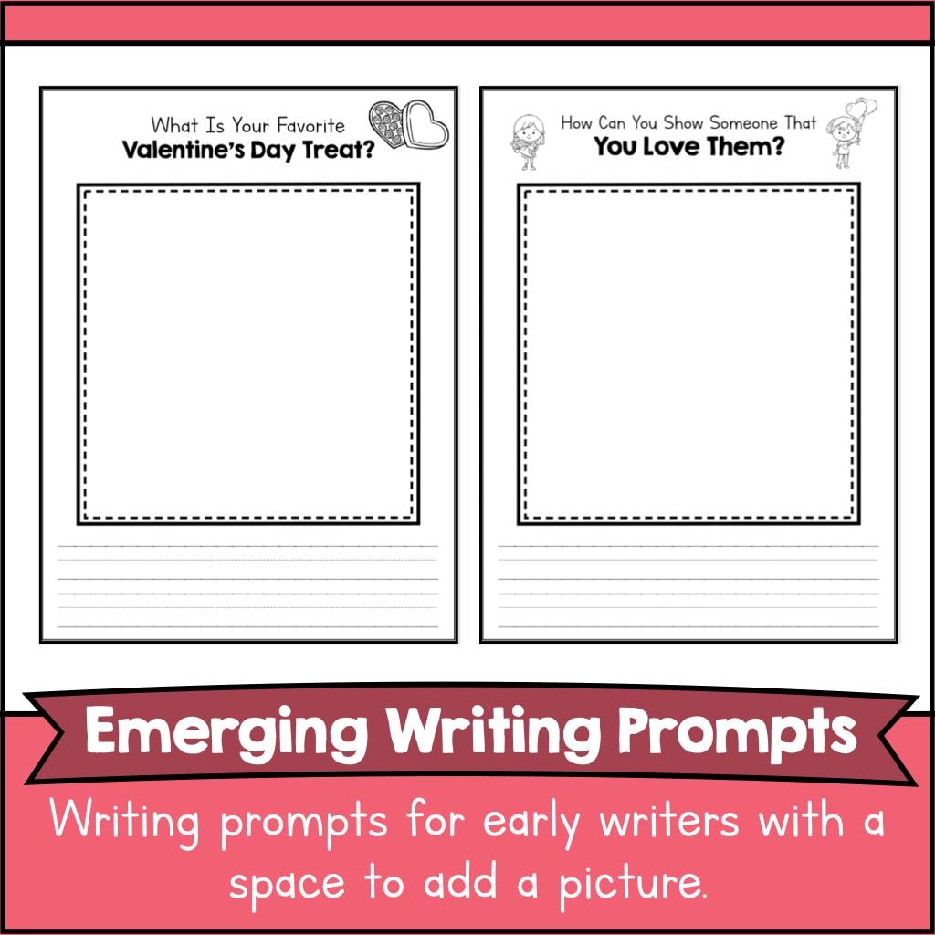 Valentine’s Day Early Writing Prompt Printable Elementary Students ...