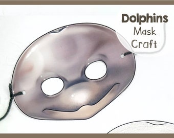 Dolphin Paper Mask Craft Kit | Printable Sea Animal Template | Ocean Life Learning Tool | Kids Education Activity | Ocean Themed Party Favor