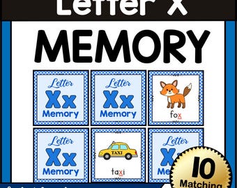 Letter X Memory Game Printable - ABC Matching Cards and Fun Alphabet Concentration Game for Preschool and Kindergarten Classroom PDF