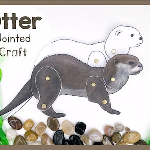 Druckbare Otter Bastelvorlage | Gliedergelenk Tier | Waldtier Lernspielzeug | Kinder Kunsthandwerk | Einzigartiges freundliches Geschenk