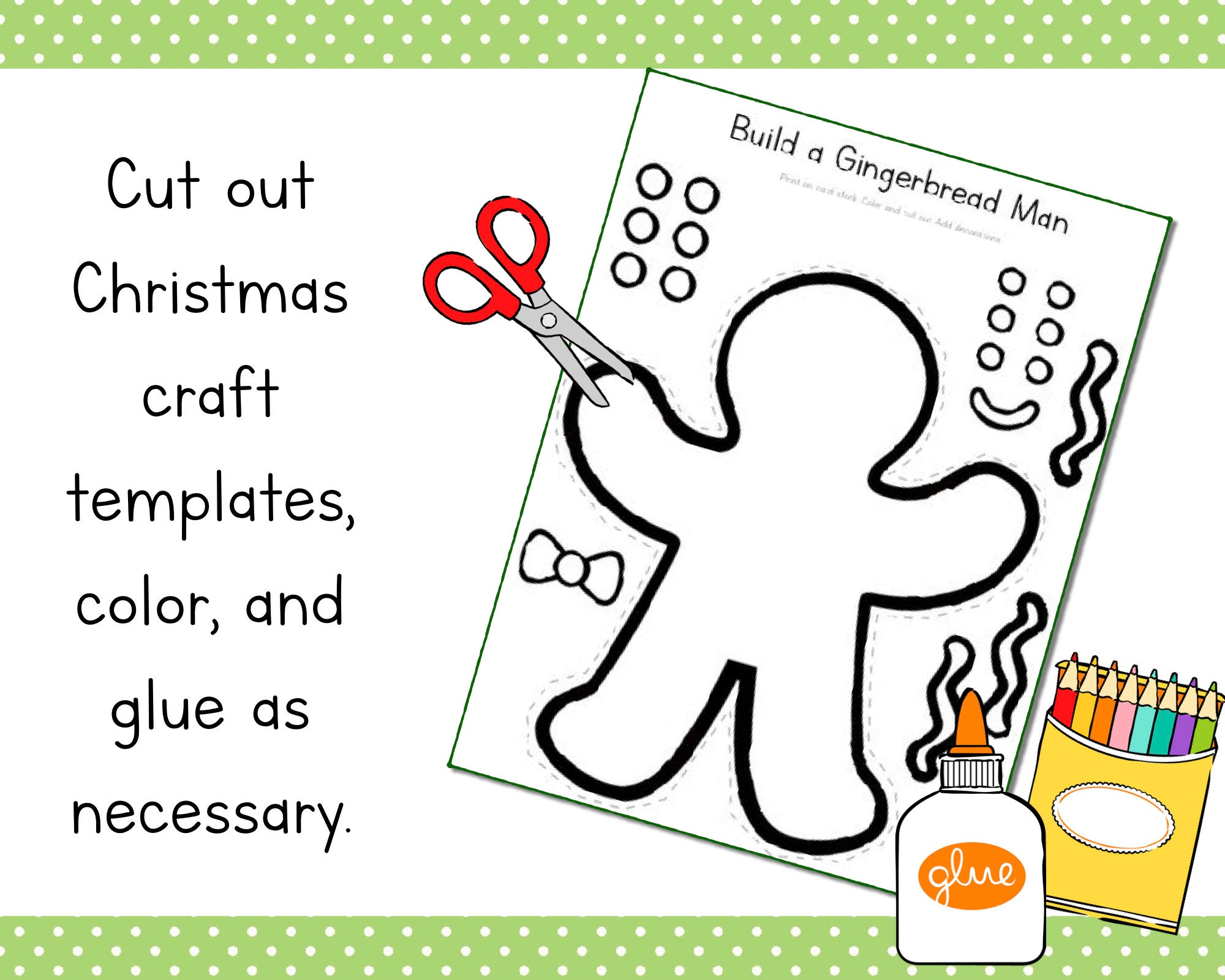 Easy Printable Christmas Crafts and Writing Templates - Etsy