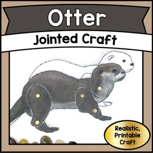 Printable ARTICULATED Otter Puppet Craft Kit | DIY Woodland Animal PDF | Kids Creative & Educational Activity